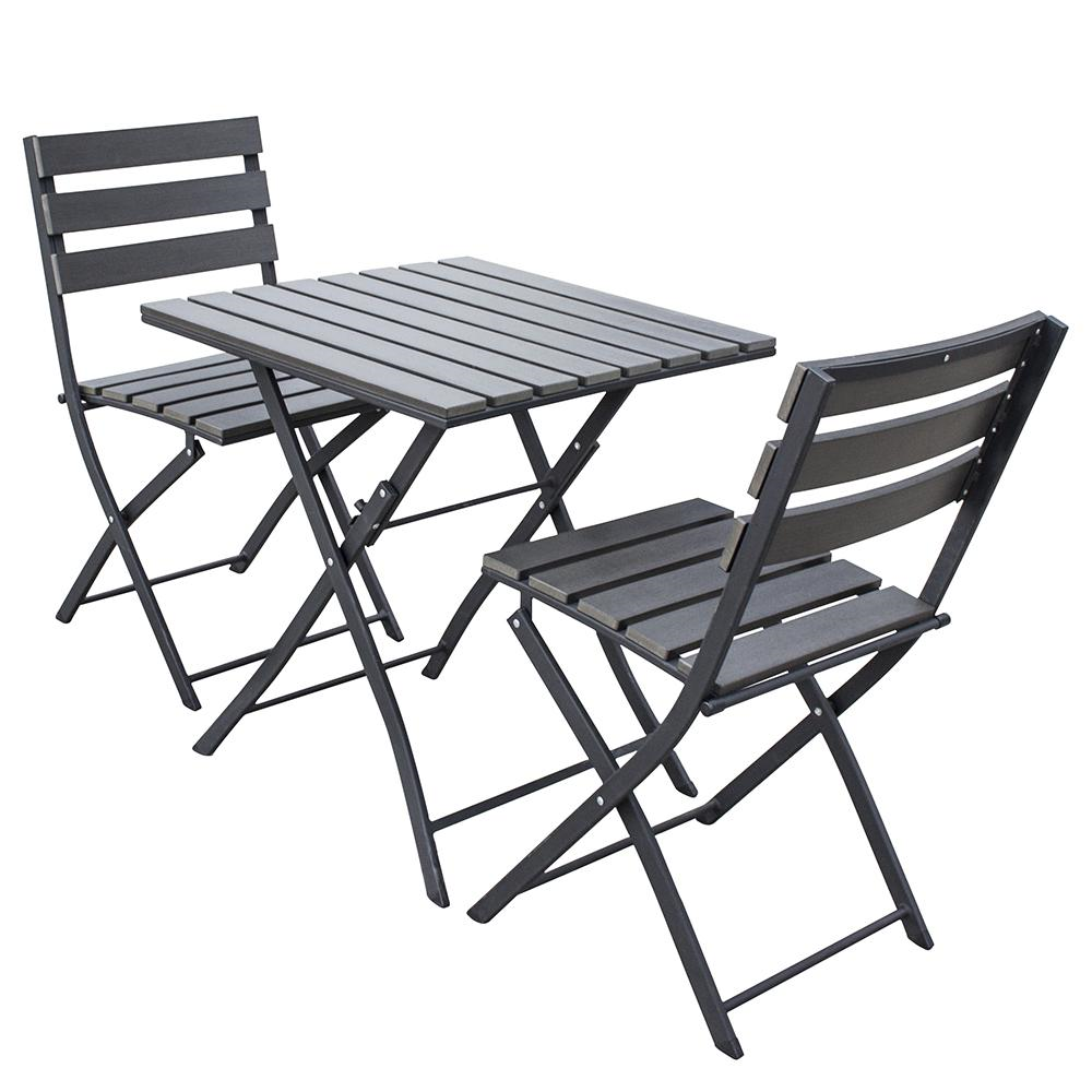 Click to view product details and reviews for 3 Piece Polywood Grey Bistro Set Sölback Table And Chair.
